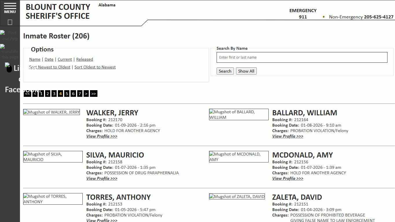 Inmate Roster - Page 4 Current Inmates Booking Date Descending - Blount County Sheriff AL
